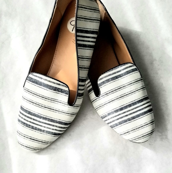 J. Crew canvas slip-on stripe flats